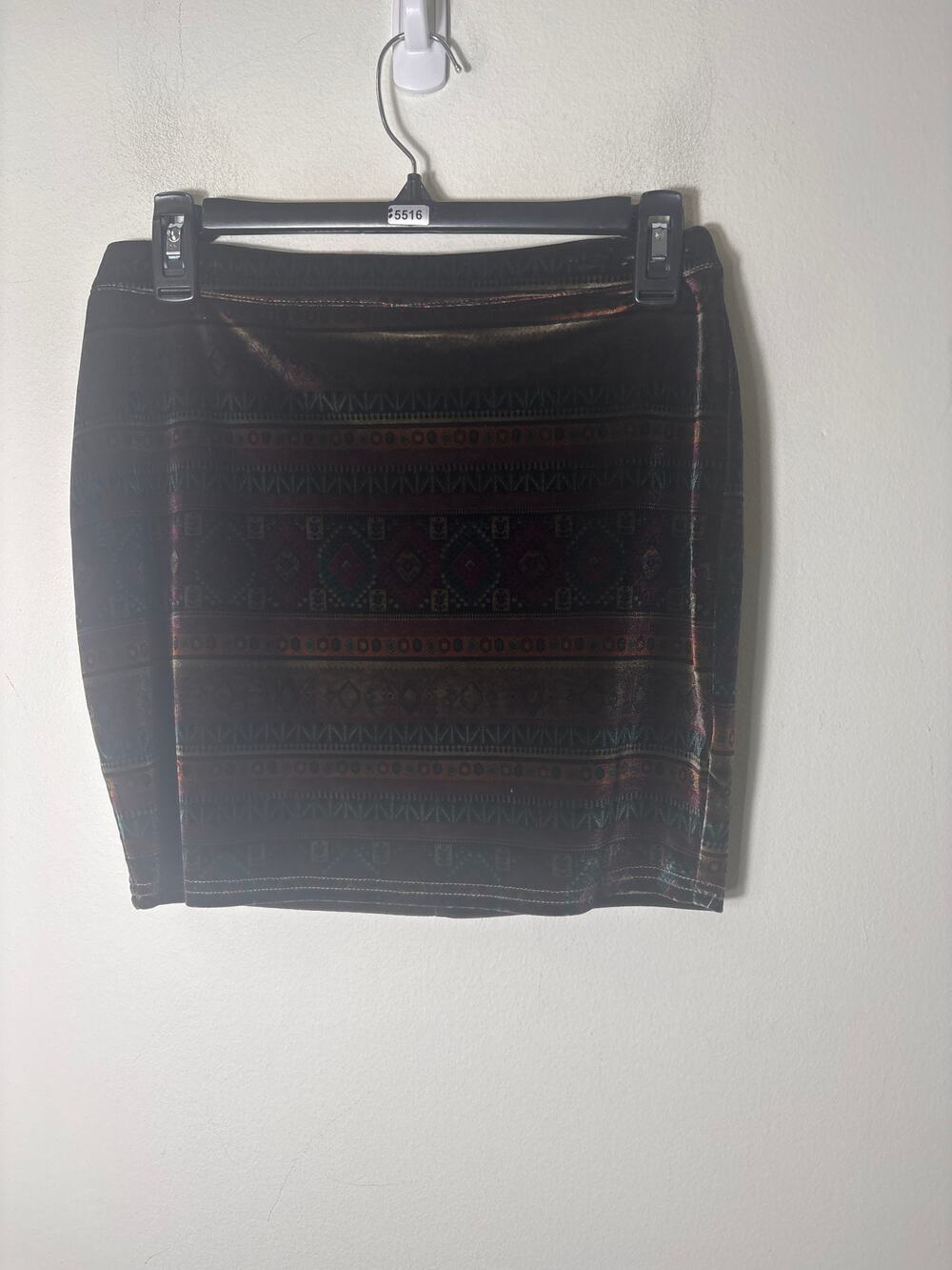 TCEC Jewel Toned Velour Mini Skirt Sz M